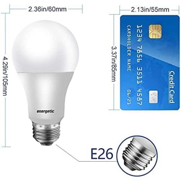 24-Pack A19 LED Light Bulb, 60 Watt Equivalent, Daylight 5000K, E26 Medium Base - Picture 2 of 6